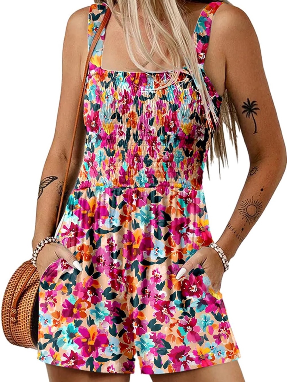 Women’s Summer Casual Loose Smocked Romper